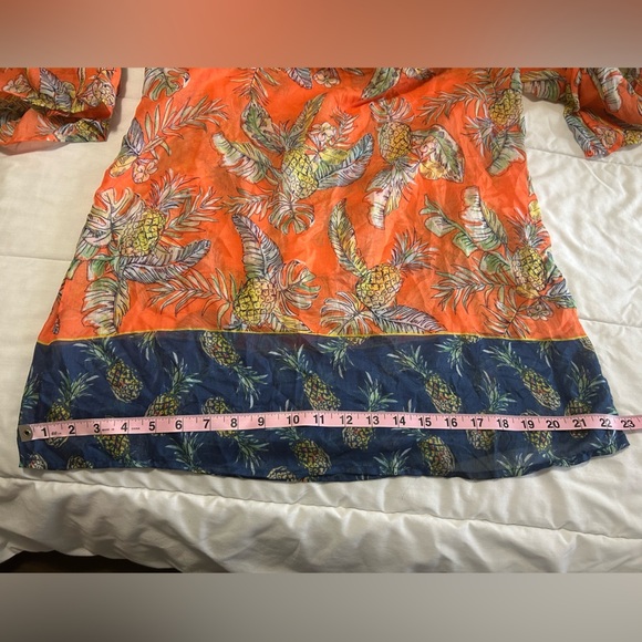 NEW Beachlunchlounge Tropical Sheer Flutter Sleeve Tunic Beach - Picture 6 of 7
